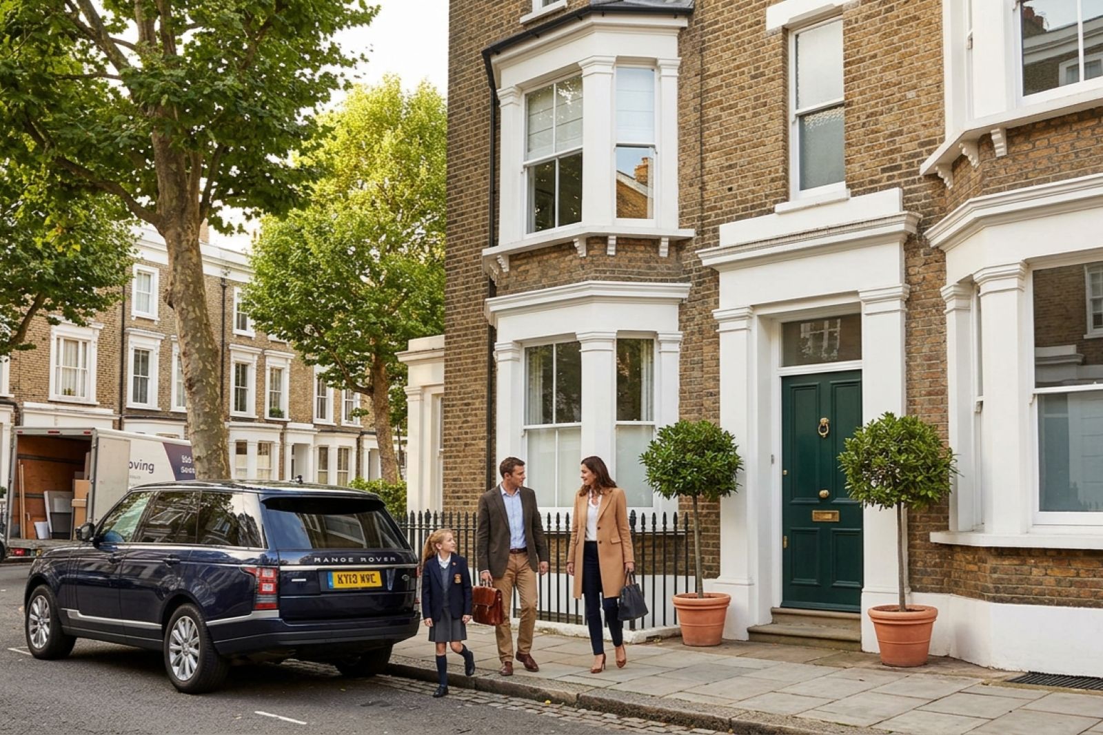 Family townhouse near South Kensington museums representing prime London property financing for relocating families