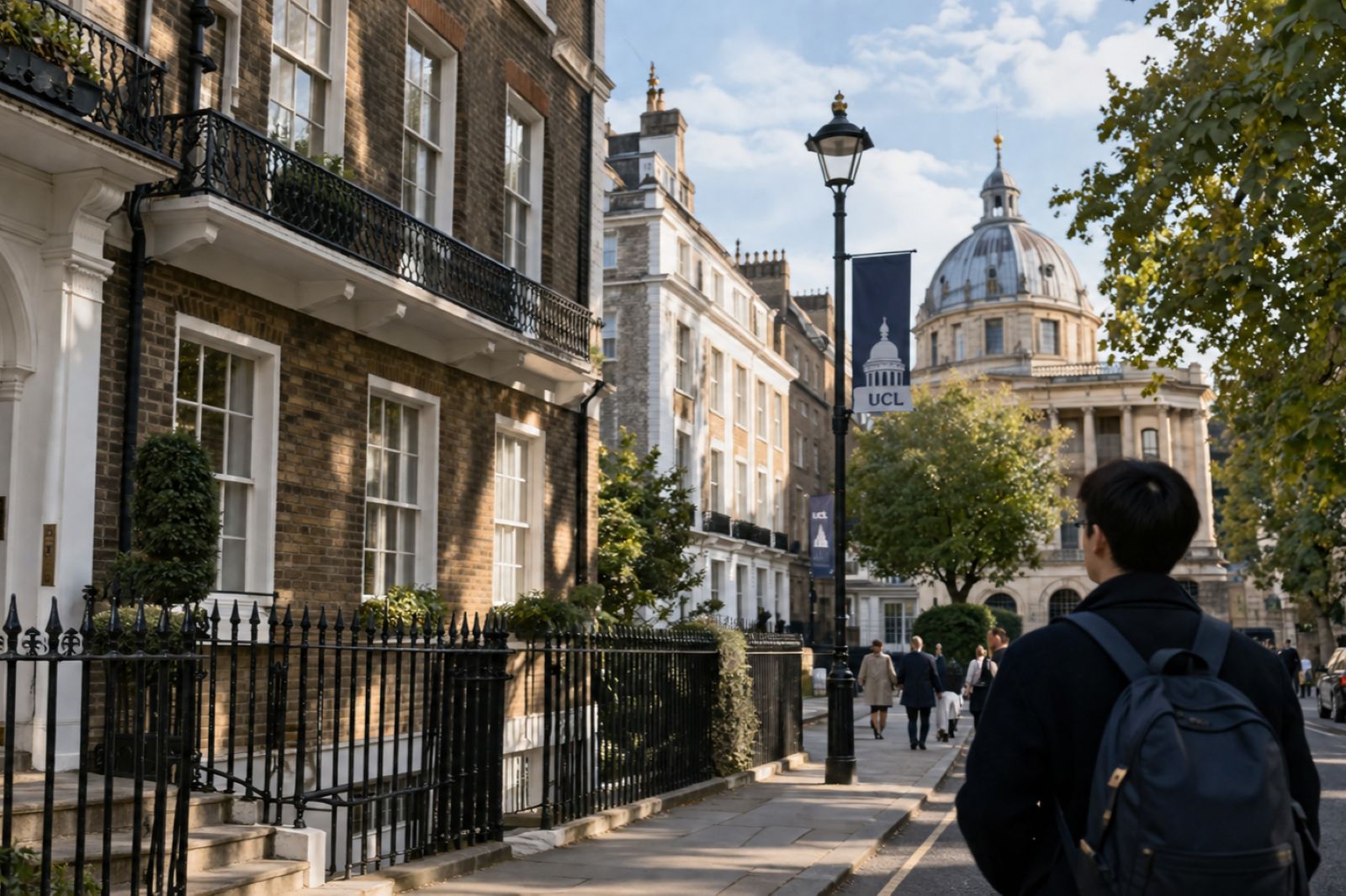 Georgian townhouse in Bloomsbury near UCL representing property financing for London university families