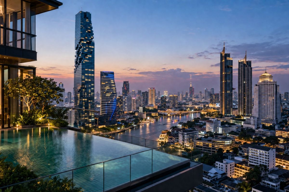 Bangkok skyline featuring landmark condominium towers popular with foreign investors seeking equity release financing