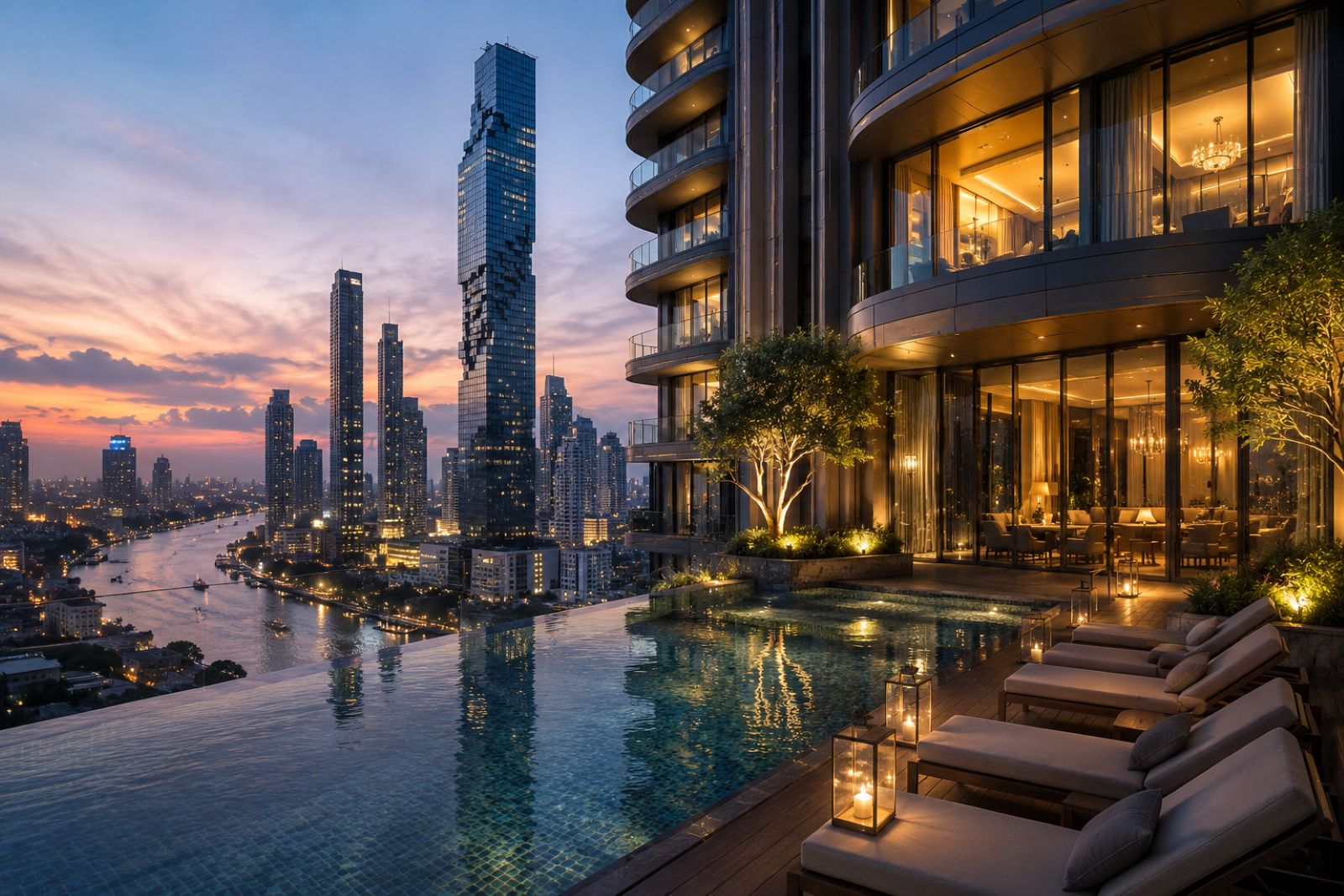 Luxury branded residence tower in Bangkok representing premium collateral for foreign property equity release